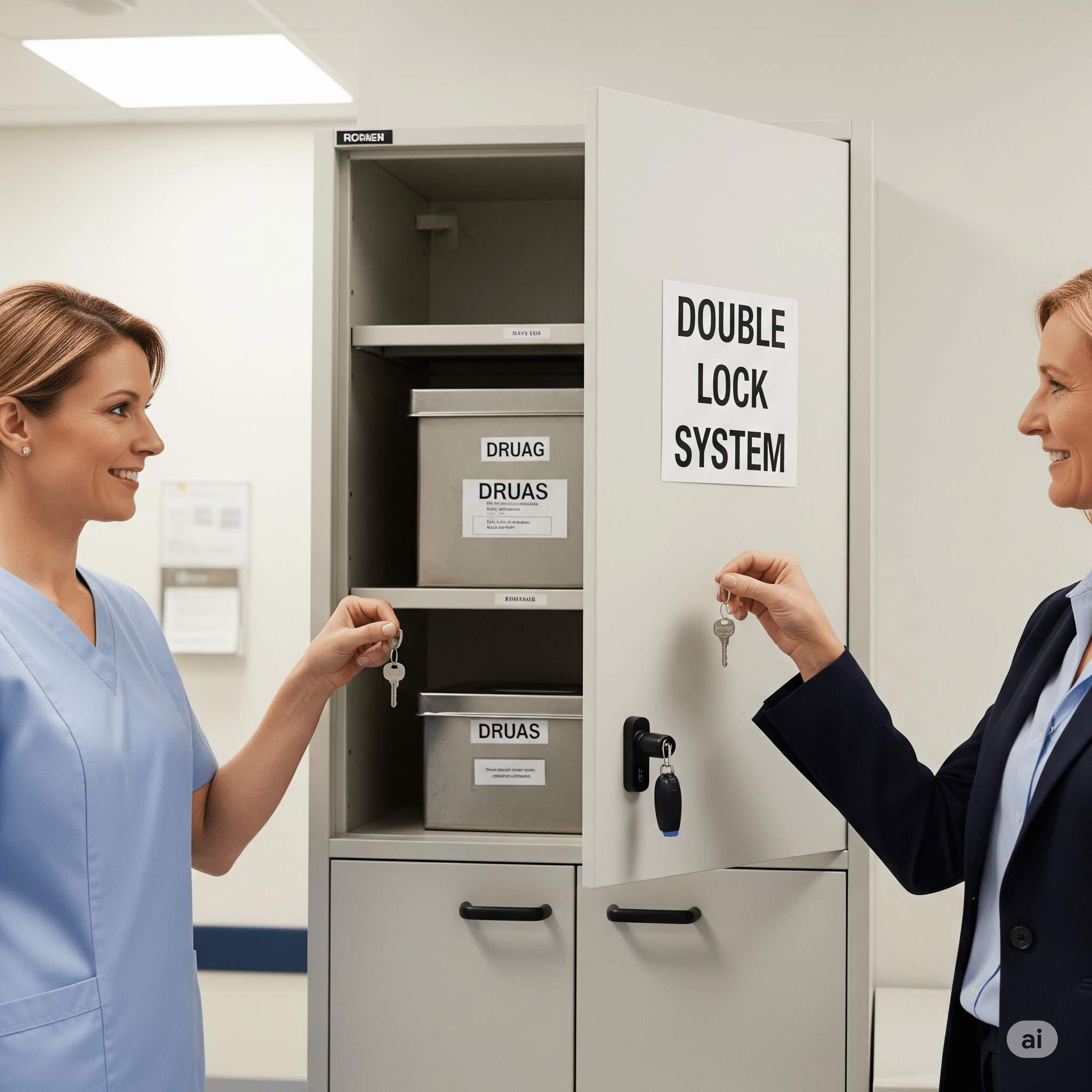 Narcotic Drugs Storage- Double Lock System